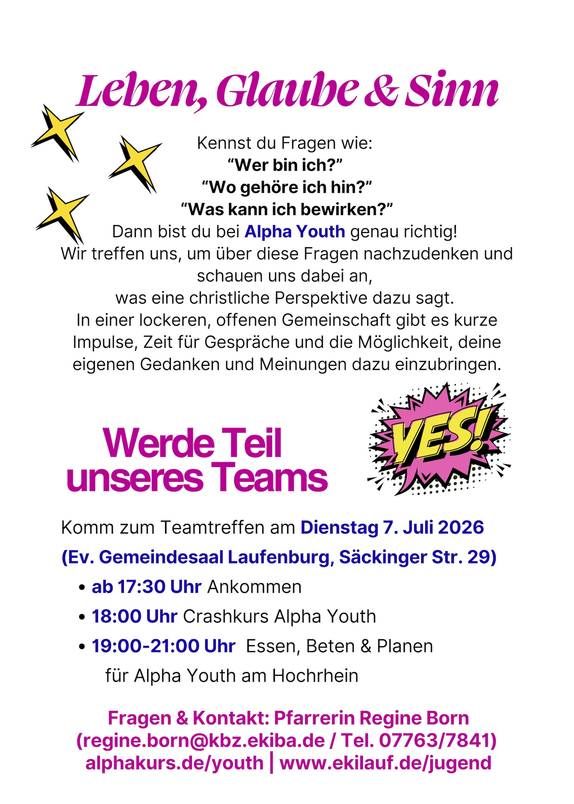 Quelle: Alpha / Ev. Kirchengemeinde Laufenburg